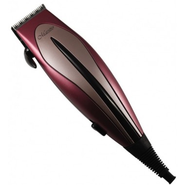 Машинка для стрижки волосся Maestro MR-654 Burgundy New 15 Вт живлення від мережі 220 В ножі з нержавіючої сталі + 4 насадки (MR-654)
