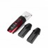 Машинка для стрижки волос Geemy GM 550 Professional Red 3 Вт беспроводная с титановым и керамическим ножами 4 насадки + запасной аккумулятор