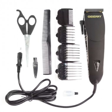 Машинка для стрижки волосся професійна Geemy GM-812 Pro Hair Clipper 9 Вт живлення від мережі з титановими ножами та регулятором довжини + 4 насадки