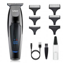 Машинка для стрижки волос VGR Navigator V-070 Professional мужская аккумуляторная на 3 Вт с USB зарядкой и LED дисплеем + 5 насадок