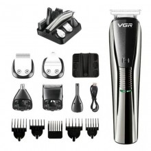 Беспроводная машинка для стрижки волос и триммер 6 в 1 VGR V-029 Professional аккумуляторная 10 Вт набор для стрижки бороды носа и тела USB зарядка влагозащита