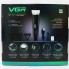 Машинка триммер для стрижки волос VGR V-021 Professional Black беспроводная аккумуляторная 10 Вт мужская USB зарядка стальные ножи 3 съемные насадки