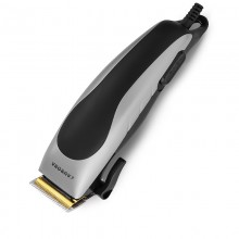 Машинка для стрижки волос Aurora 294AU Black/Gray электрическая проводная на 10 Вт с регулятором длины петлей для подвешивания титановые ножи + 4 насадки