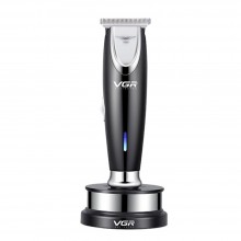 Машинка для стрижки волос VGR V-006 Professional Black аккумуляторная 600 мАч 4 насадки + подставка для хранения и зарядки (V-006 DK)