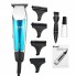Машинка для стрижки волос Kemei LFQ-KM-703 Professional Blue 10 Вт электрическая с титановыми ножами и питанием от сети + 3 насадки и защитная крышка (KM-703 DK)