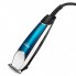 Машинка для стрижки волос Kemei LFQ-KM-703 Professional Blue 10 Вт электрическая с титановыми ножами и питанием от сети + 3 насадки и защитная крышка (KM-703 DK)