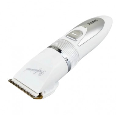 Машинка для стрижки волос Kemei LFQ-KM-6688 Professional White 3 Вт беспроводная титановый и керамический ножи 4 насадки + запасной аккумулятор (KM-6688 D)