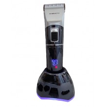 Машинка для стрижки волос Promotec PM 362 NEW Professional аккумуляторная 10 Вт ножи с керамики и титана Led-дисплей 4 насадки + подставка (46773 I)