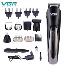 Машинка для стрижки волос VGR V-012 Professional Black аккумуляторная 5 Вт насадки для головы бороды носа и тела с подставкой (V-012)