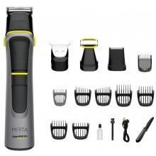 Триммер для стрижки бороды для носа и тела Mirta SpeedPRO15 HT-5221-G беспроводная машинка на 5 Вт c USB зарядкой 15 насадок стальные ножи Серый Триммер для стрижки бороды для носа и тела Mirta SpeedPRO15 HT-5221-G беспроводная машинка на 5 Вт c USB зарядкой 15 насадок стальные ножи Серый