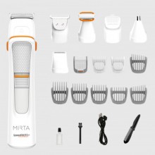 Триммер для стрижки бороды для носа и тела Mirta SpeedPRO15 HT-5221-W беспроводная машинка на 5 Вт c USB зарядкой 15 насадок стальные ножи Белый Триммер для стрижки бороды для носа и тела Mirta SpeedPRO15 HT-5221-W беспроводная машинка на 5 Вт c USB зарядкой 15 насадок стальные ножи Белый