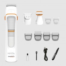 Триммер для стрижки бороды головы и тела Mirta SpeedPRO9 HT-5219-W беспроводная машинка на 5 Вт c USB зарядкой 9 насадок стальные ножи Белый Триммер для стрижки бороды головы и тела Mirta SpeedPRO9 HT-5219-W беспроводная машинка на 5 Вт c USB зарядкой 9 насадок стальные ножи Белый