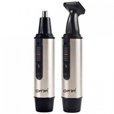 Триммер для носа, бороды и усов и окантовки 2 в 1 Gemei GM-3115 NEW Black аккумуляторный 3 Вт, зарядка от сети 220 В, индикатор заряда (45304 IM)