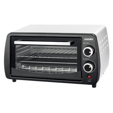 Духовка электрическая настольная MESKO 6004 White 12 л домашняя печь для кухни на 1 кВт для выпечки пиццы и мяса размеры 37,5х21х31 см