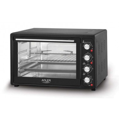 Електродуховка настільна ADLER AD 6010 45 л домашня піч для кухні з конвекцією та грилем на 2 кВт для випікання піци та м'яса розміри 56,6 x 40,5 x 35,5 см