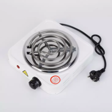 Электрическая настольная плита Hot Plate JX-1010B 1000 Вт переносная спиральная варочная панель на 1 конфорку 15.5 см с терморегулятором питание от сети Белая
