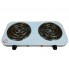 Электрическая настольная плита Hot Plate JX-2020B 2000 Вт переносная спиральная варочная панель на 2 конфорки диаметром 15,5 см с терморегуляторами Белая