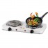 Электрическая настольная плита Hot Plate JX-2020B 2000 Вт переносная спиральная варочная панель на 2 конфорки диаметром 15,5 см с терморегуляторами Белая