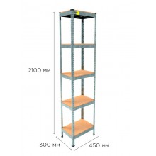 Стеллаж металлический полочный MRL-2100 (450x300) Оцинкованный разборно сборный с 5 деревянными полками на балкон для дома офиса или квартиры с нагрузкой 500 кг Стеллаж металлический полочный MRL-2100 (450x300) Оцинкованный разборно сборный с 5 деревянными полками на балкон для дома офиса или квартиры с нагрузкой 500 кг