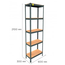 Стеллаж металлический полочный MRL-2100 (600x300) Черный разборно сборный с 5 деревянными полками на балкон для дома офиса или квартиры с нагрузкой 500 кг Стеллаж металлический полочный MRL-2100 (600x300) Черный разборно сборный с 5 деревянными полками на балкон для дома офиса или квартиры с нагрузкой 500 кг