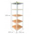 Стеллаж металлический полочный MRL-2100 (600x600) Белый разборно сборный с 5 деревянными полками на балкон для дома офиса или квартиры с нагрузкой 500 кг