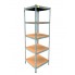 Стеллаж металлический полочный MRL-2100 (600x600) Оцинкованный разборно сборный с 5 деревянными полками на балкон для дома офиса или квартиры с нагрузкой 500 кг