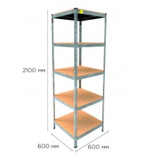 Стеллаж металлический полочный MRL-2100 (600x600) Оцинкованный разборно сборный с 5 деревянными полками на балкон для дома офиса или квартиры с нагрузкой 500 кг Стеллаж металлический полочный MRL-2100 (600x600) Оцинкованный разборно сборный с 5 деревянными полками на балкон для дома офиса или квартиры с нагрузкой 500 кг