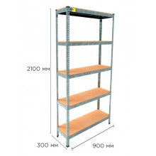Стеллаж металлический полочный MRL-2100 (900x300) Оцинкованный разборно сборный с 5 деревянными полками на балкон для дома офиса или квартиры с нагрузкой 500 кг Стеллаж металлический полочный MRL-2100 (900x300) Оцинкованный разборно сборный с 5 деревянными полками на балкон для дома офиса или квартиры с нагрузкой 500 кг