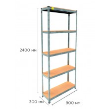 Стеллаж металлический полочный MRL-2400 (900x300) Оцинкованный разборно сборный с 5 деревянными полками на балкон для дома офиса или квартиры с нагрузкой 500 кг Стеллаж металлический полочный MRL-2400 (900x300) Оцинкованный разборно сборный с 5 деревянными полками на балкон для дома офиса или квартиры с нагрузкой 500 кг