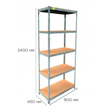 Стеллаж металлический полочный MRL-2400 (900x450) Оцинкованный разборно сборный с 5 деревянными полками на балкон для дома офиса или квартиры с нагрузкой 500 кг Стеллаж металлический полочный MRL-2400 (900x450) Оцинкованный разборно сборный с 5 деревянными полками на балкон для дома офиса или квартиры с нагрузкой 500 кг