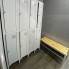 Шкаф для одежды металлический Emby ШОМ-300/2/4 разборный на 4 секции с полками вентиляцией и замками для школы детского сада офиса или спортзала Светло-серый