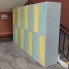 Шкаф для одежды металлический Emby ШОМ-300/5/10 разборный на 10 секций с полками вентиляцией и замками для школы детского сада офиса или спортзала Светло-серый