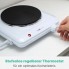 Електрична настільна плита Clatronic EKP 3582 White 1500 Вт переносна варильна панель на 1 конфорку з терморегулятором та ручками
