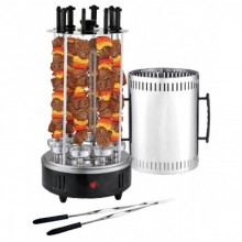 Электрошашлычница для дома вертикальная Domotec BBQ Черная 1000W на 6 шампуров 1,4 кг шашлыка питание от сети 220В Электрошашлычница для дома вертикальная Domotec BBQ Черная 1000W на 6 шампуров 1,4 кг шашлыка питание от сети 220В