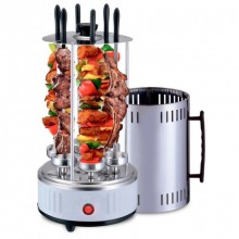 Электрошашлычница для дома вертикальная Domotec BBQ Белая 1000W на 6 шампуров 1,4 кг шашлыка питание от сети 220В Электрошашлычница для дома вертикальная Domotec BBQ Белая 1000W на 6 шампуров 1,4 кг шашлыка питание от сети 220В