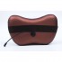 Масажна подушка для шиї спини та плечей з підігрівом Massage Pillow CHM-8028 масажер автомобільний та для дому на 8 роликів Коричневий (46477)