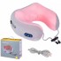 Массажная подушка для шеи U-shaped Massage Pillow портативный электрический массажер с вибрацией и разминанием Серая с розовым (48221)