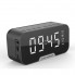 Портативная беспроводная блютуз колонка Kimiso K10 LED CLOCK (FM, micro-USB, TF, AUX) с зеркальными часами будильником и подсветкой 3 Вт Черная