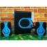 Акустическая система USB SPEAKER FT-2060 колонки для компьютера и ноутбука 2.1 с сабвуфером и сателлитами 9 W Mini-jack 3.5 мм питание от USB Черные с синим (48390)