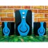 Акустическая система USB SPEAKER FT-2060 колонки для компьютера и ноутбука 2.1 с сабвуфером и сателлитами 9 W Mini-jack 3.5 мм питание от USB Черные с синим (48390)