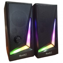 Акустическая система Music D.J MJ-100 колонки для компьютера и ноутбука с RGB подсветкой 6 Вт регулятор громкости Mini-jack 3.5 мм/USB Акустическая система Music D.J MJ-100 колонки для компьютера и ноутбука с RGB подсветкой 6 Вт регулятор громкости Mini-jack 3.5 мм/USB