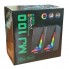 Акустическая система Music D.J MJ-100 колонки для компьютера и ноутбука с RGB подсветкой 6 Вт регулятор громкости Mini-jack 3.5 мм/USB