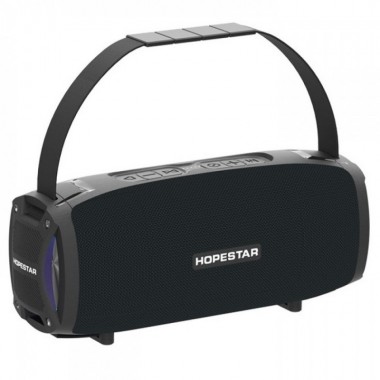 Портативная беспроводная блютуз колонка Hopestar H24 Pro мощная стерео акустика на 10 ВТ с FM радио флешкой TF и AUX Bluetooth 5.0 с подсветкой влагостойкая Черный