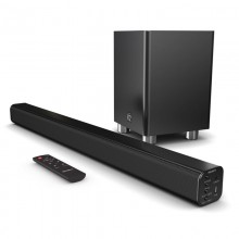 Саундбар с беспроводным сабвуфером Majority K2 Black акустическая система на 150 Вт для телевизора смартфона и планшета Bluetooth USB AUX и RCA радио FM Саундбар с беспроводным сабвуфером Majority K2 Black акустическая система на 150 Вт для телевизора смартфона и планшета Bluetooth USB AUX и RCA радио FM