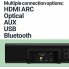 Саундбар з бездротовим сабвуфером Majority K2 Black акустична система на 150 Вт для телевізора смартфона та планшета Bluetooth USB AUX та RCA радіо FM