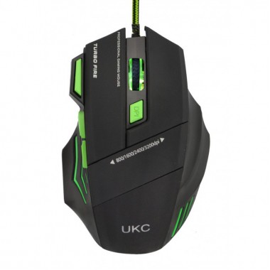 Проводная игровая компьютерная мышь UKC X7S Gaming Mouse Pro USB оптическая для ноутбука и компьютера с подсветкой 7 кнопок 3200 dpi + коврик в подарок (48302)