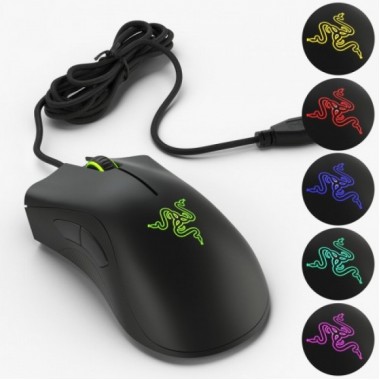 Игровая проводная компьютерная мышь RAZER DeathAdder Essential оптическая для ноутбука и компьютера USB с подсветкой Чёрная (46483)