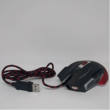 Игровая проводная компьютерная мышь JEDEL GM740 Gaming Mouse оптическая для компьютера и ноутбука USB с подсветкой 3200dpi Чёрная с красным (47165)