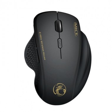 Игровая беспроводная компьютерная мышь WIRELESS iMICE G6 1600 оптическая для ноутбука и компьютера 4 кнопки USB Чёрная (48790)