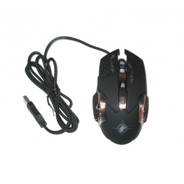 Проводная игровая компьютерная мышь Keywin X6 Professional оптическая для ноутбука и компьютера с подсветкой USB питание 6 режимов dpi Чёрная (47449)